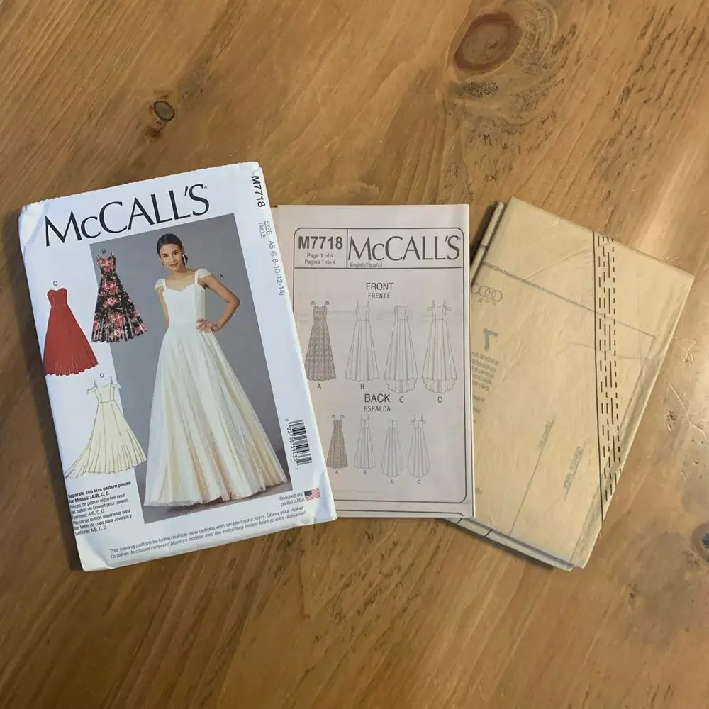 McCall’s Pattern M7718 Misses Special Occasion Eveningwear Dresses Size 6-14